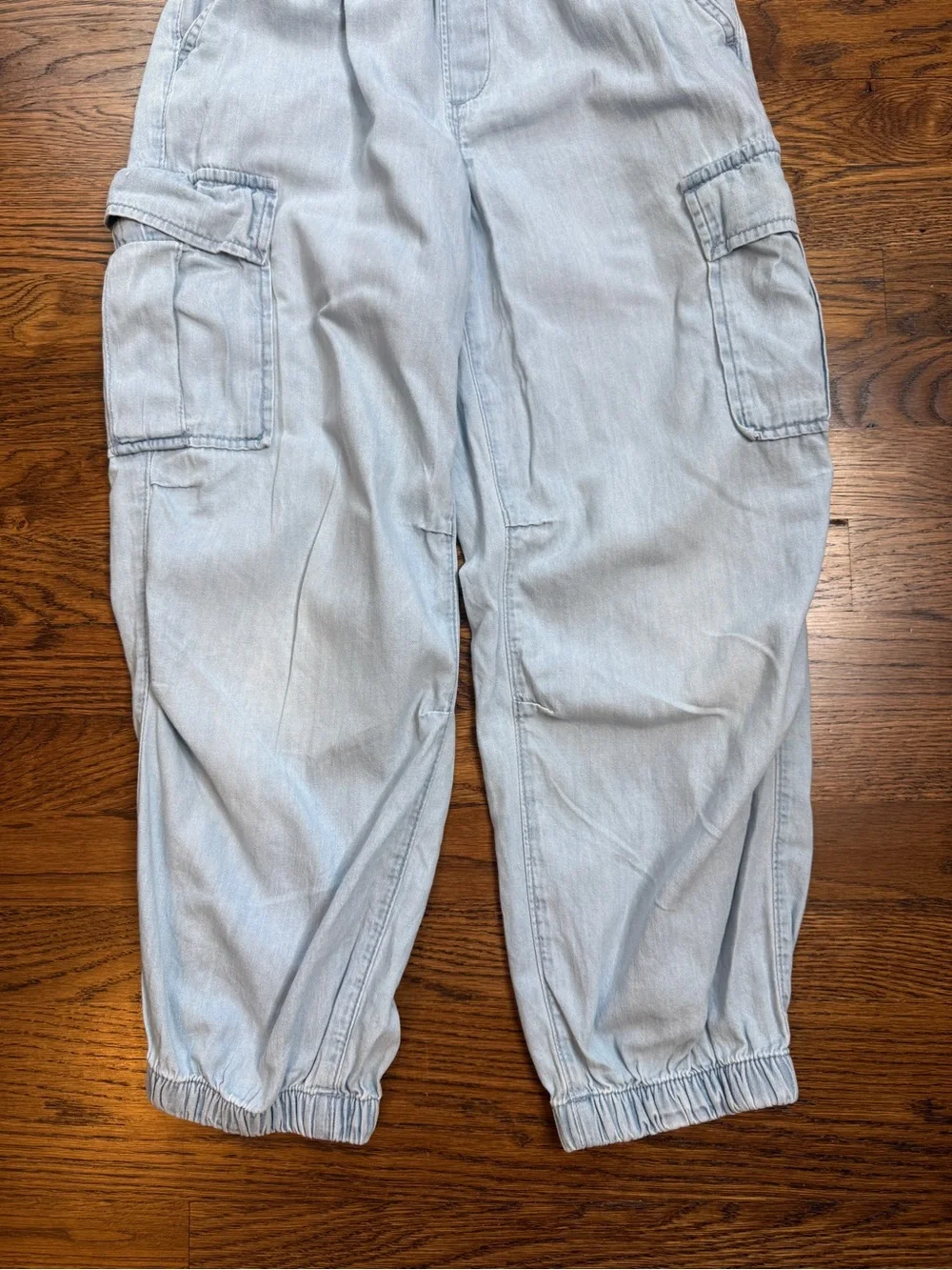 Gap Kids Girls Light Blue Cargo Denim Jogger Pants Size 8-10